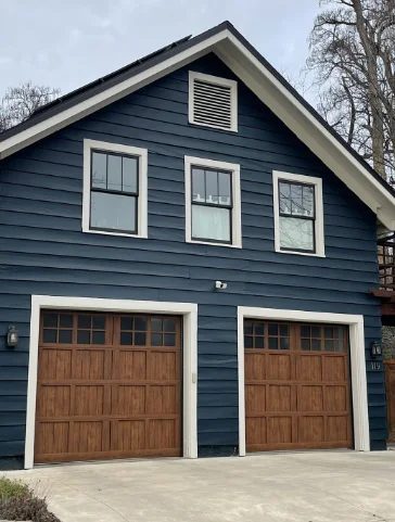 Freshly balanced garage door lifting curb appeal
